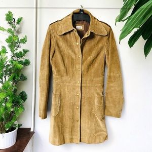 Charlotte Russe Y2K Leather Caramel Coat | Size S |